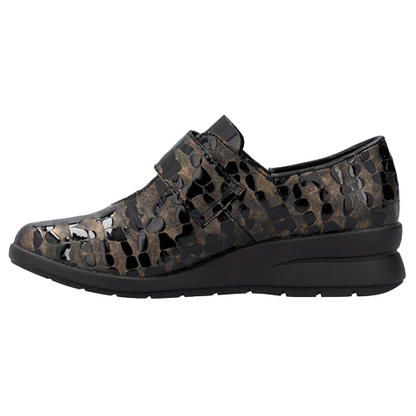 Rieker Ladies Wedge Shoes -  L4856 - Black/Bronze