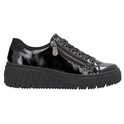 Rieker Ladies Wedge Trainers - N2501-00 - Black