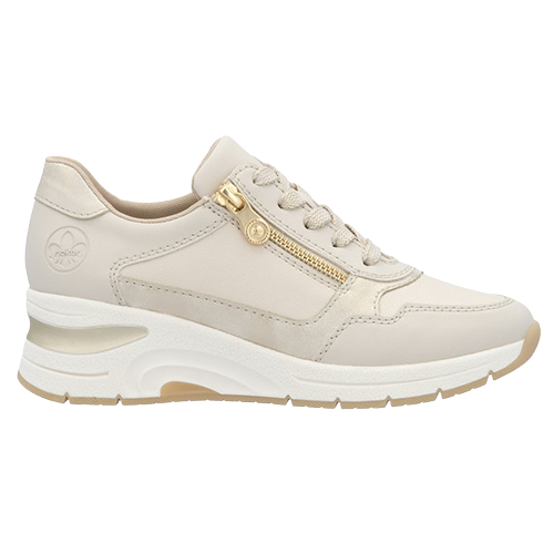 Rieker Ladies Wedge Trainers - N9301-60 - Beige