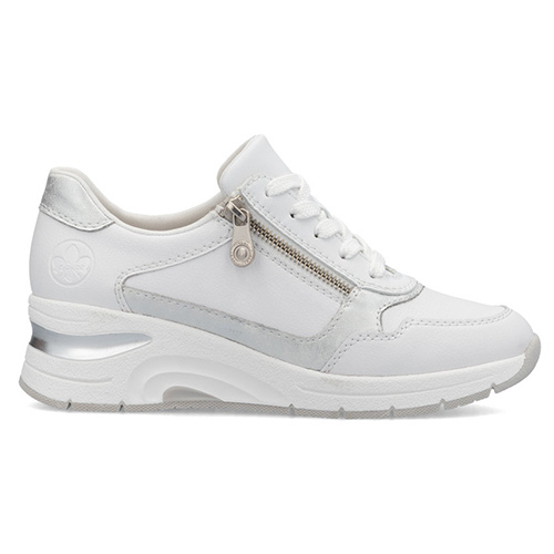 Rieker Ladies Wedge Trainers - N9301-80 - White