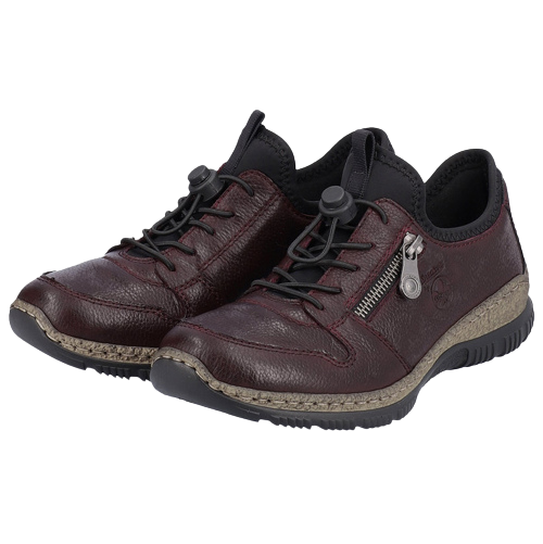 Rieker Ladies Wide Fit Shoe- N32G0-35- Burgundy