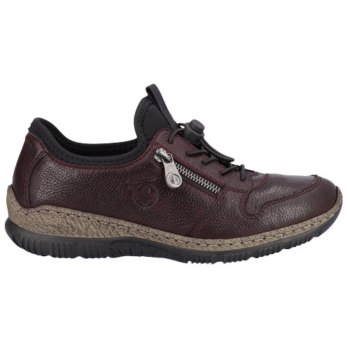 Rieker Ladies Wide Fit Shoe- N32G0-35- Burgundy