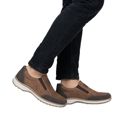 Rieker Mans Casual Shoes- 03354-24 - Brown Nubuck