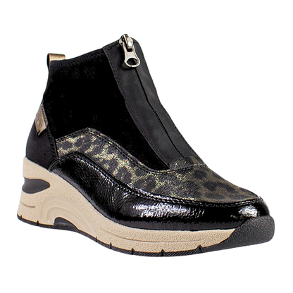 Rieker Wedge Ankle Boots - N9362-00 - Black/Pattern