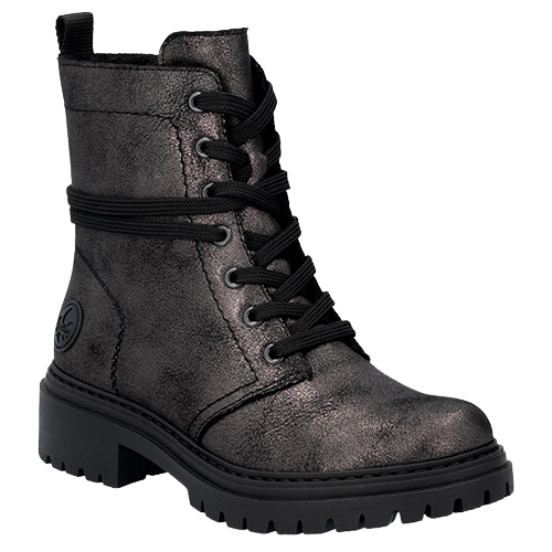 Rieker Ladies Lace-Up Ankle Boots 72675-00 Grey1