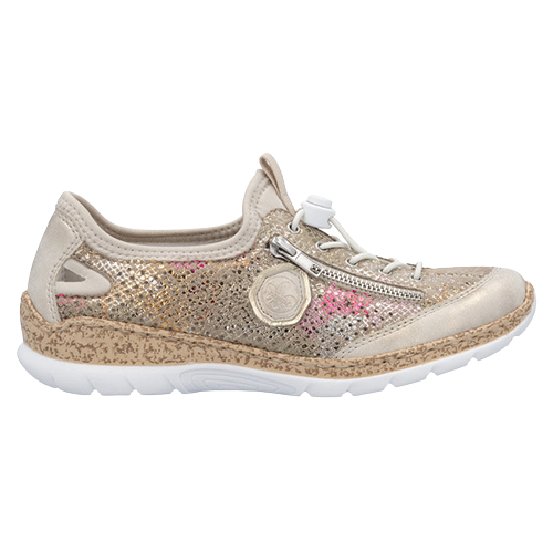 Rieker Ladies Trainers - N42V1-92 - Beige/Gold
