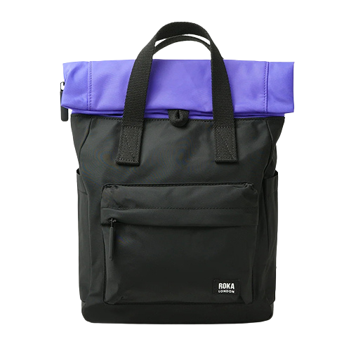 Roka Creative Waste Backpack - Canfield B Small - Black/Simple Purple