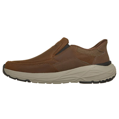 Skechers Mens Leather Arch Fit Slip-In Shoes - 205796 - Brown