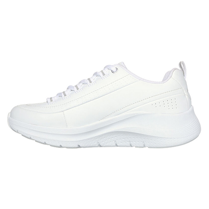 Skechers Ladies Arch Fit Trainers - 150061 - White/Silver