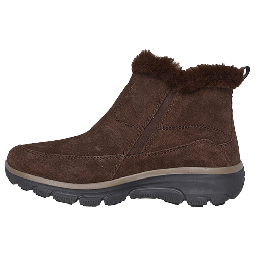 Skechers Ladies Fur Zip-Up Ankle Boot- 167862 -Brown