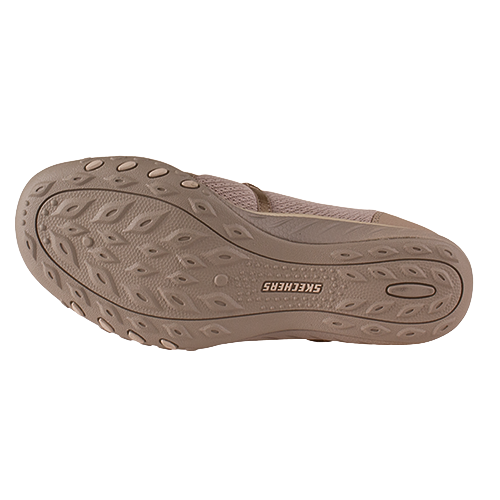 Taupe shoe sole with tread pattern on a white background