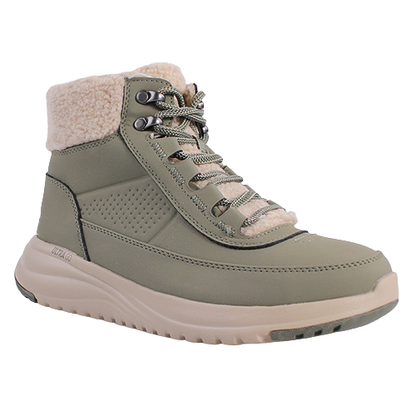 Skechers Ladies Nubuck Lace Up Boots - 144756 - Olive