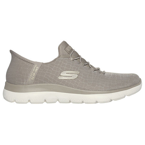 Skechers Ladies Slip-In Trainers - 150128 - Taupe