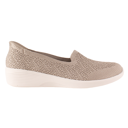 Skechers Ladies Slip-In Trainers - 159375 - Taupe