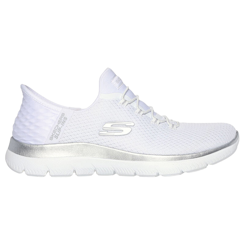 Skechers Ladies Slip In Trainers - 150123 - White/Silver