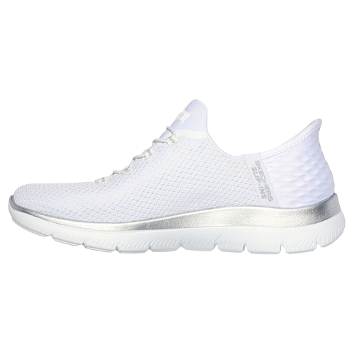 Skechers Ladies Slip In Trainers - 150123 - White/Silver