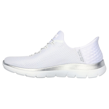 Skechers Ladies Slip In Trainers - 150123 - White/Silver