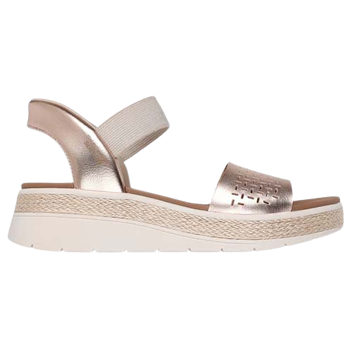 Skechers Ladies Slip In Wedge Sandals - 114415 - Rose Gold