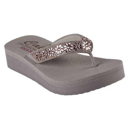 Skechers Ladies Toe Post Sandals - 119638 - Taupe
