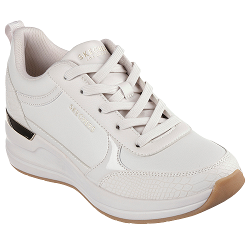 Skechers Ladies Wedge Trainers - 177345 - Off White