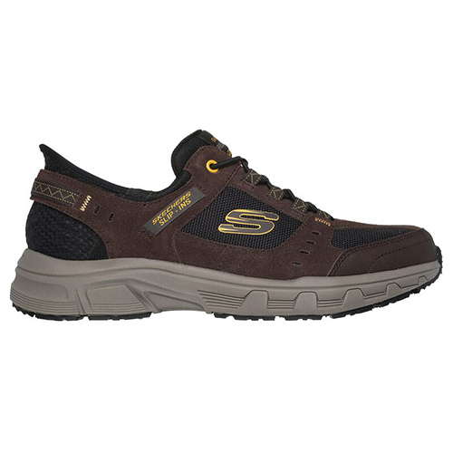 Skechers Mens Slip In Trainers - 237450 - Brown/ Black