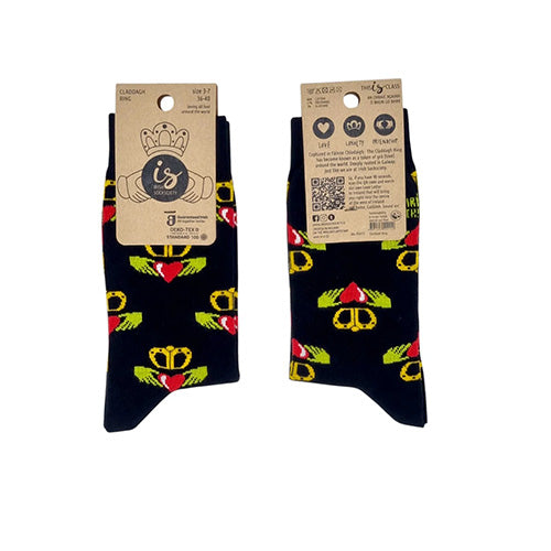 Socksciety Socks - Claddagh Ring - Black