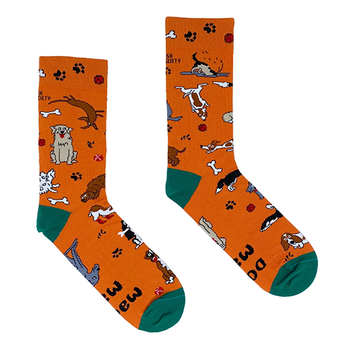 Socksciety Socks - Dog Mad - Orange Multi