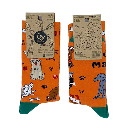 Socksciety Socks - Dog Mad - Orange Multi
