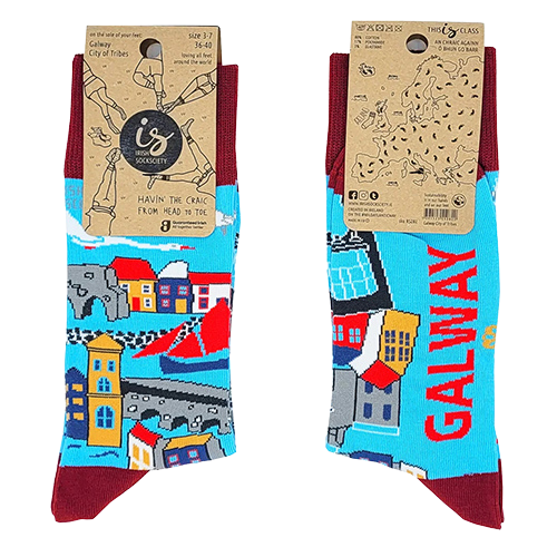 Socksciety Socks - Galway City Of Tribes - Burgundy Multi