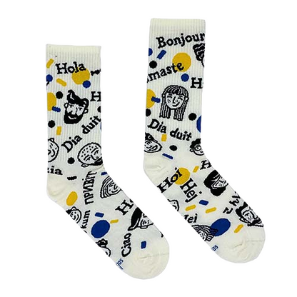 Socksciety Socks -  Greetings Socks - White / Multi