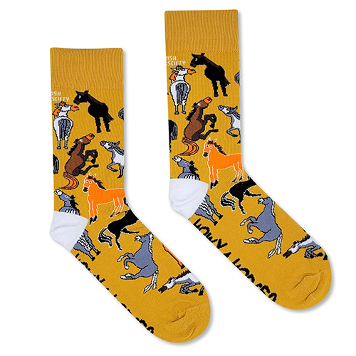 Socksciety Socks - Howya Horse - Mustard Multi