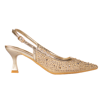 Sorento Dressy Slingback Heels - Warrewood - Gold
