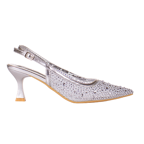 Sorento Dressy Slingback Heels - Warrewood - Silver