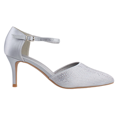 Sorento Dressy Heeled Pumps  - Fairyhill - Silver