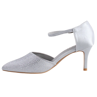 Sorento Dressy Heeled Pumps  - Fairyhill - Silver