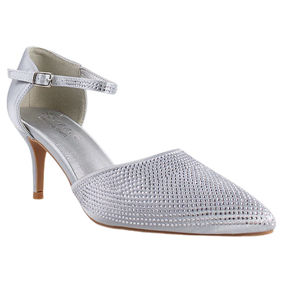 Sorento Dressy Heeled Pumps  - Fairyhill - Silver