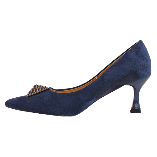 Sorento Dressy Heeled Pumps- Secret Garden - Navy