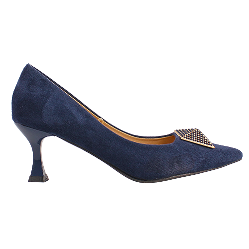 Sorento Dressy Heeled Pumps- Secret Garden - Navy