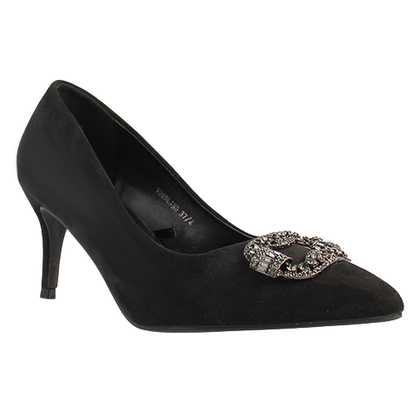 Sorento Dressy Heeled Pumps - Woodland - Black