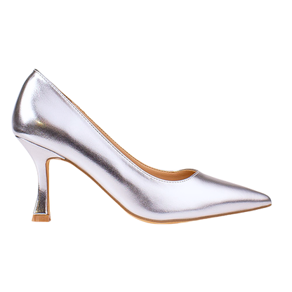 Sorento Ladies Dressy Heeled Pumps -  Drumore - Silver