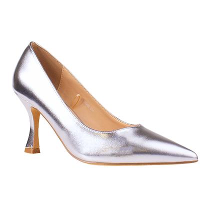 Sorento Ladies Dressy Heeled Pumps -  Drumore - Silver