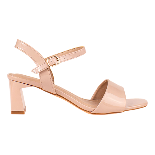 Sorento Ladies Dressy Heeled Sandals - Sawyer - Nude Patent