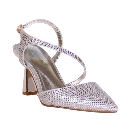 Sorento Ladies Slingback Heels - Darver - Silver