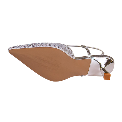 Sorento Slingback Heels - San Remo - Silver