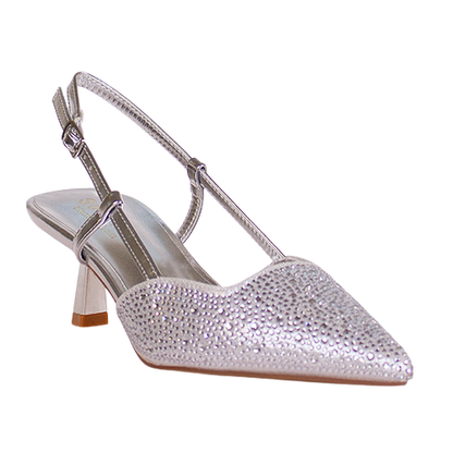 Sorento Slingback Heels - San Remo - Silver