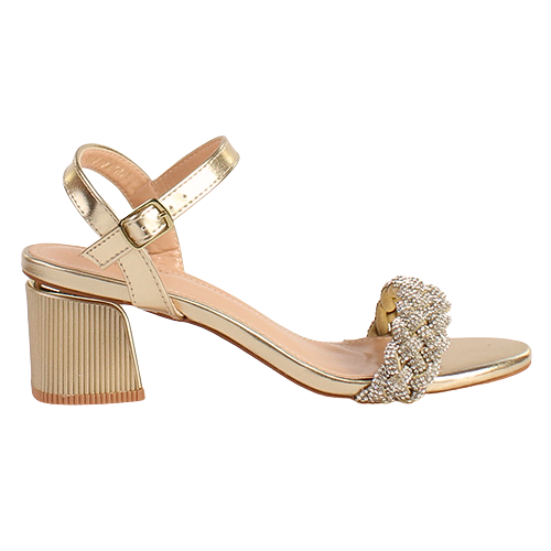Sorento Block Heeled Sandals - Roganstown - Gold