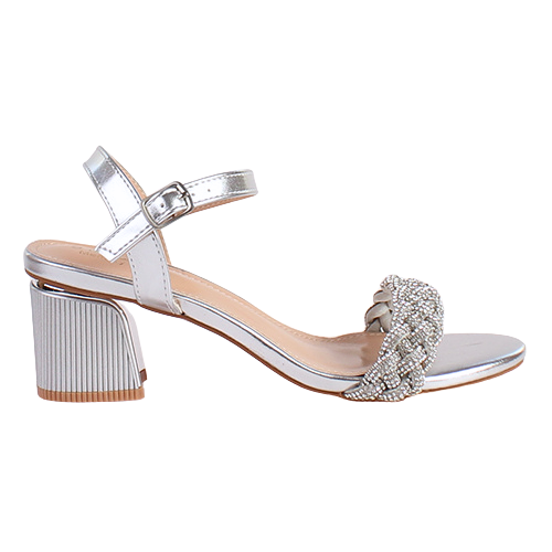 Sorento Block Heeled Sandals - Roganstown - Silver
