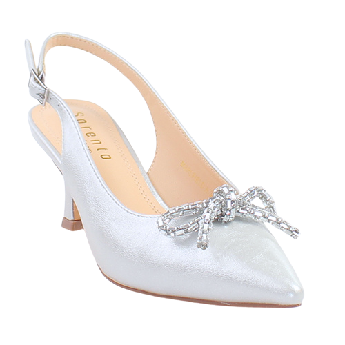 Sorento Ladies Slingback Heels - Marlfield - Silver