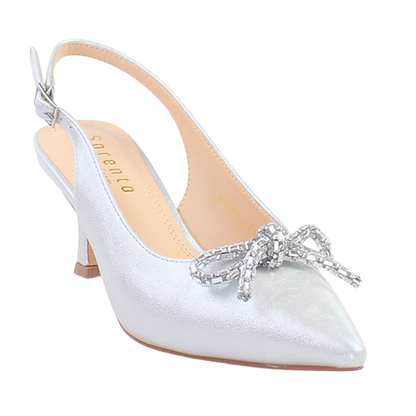 Sorento Ladies Slingback Heels - Marlfield - Silver