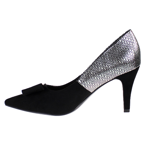 Sorento Dressy Heeled Pumps - Four Seasons - Black/Silver